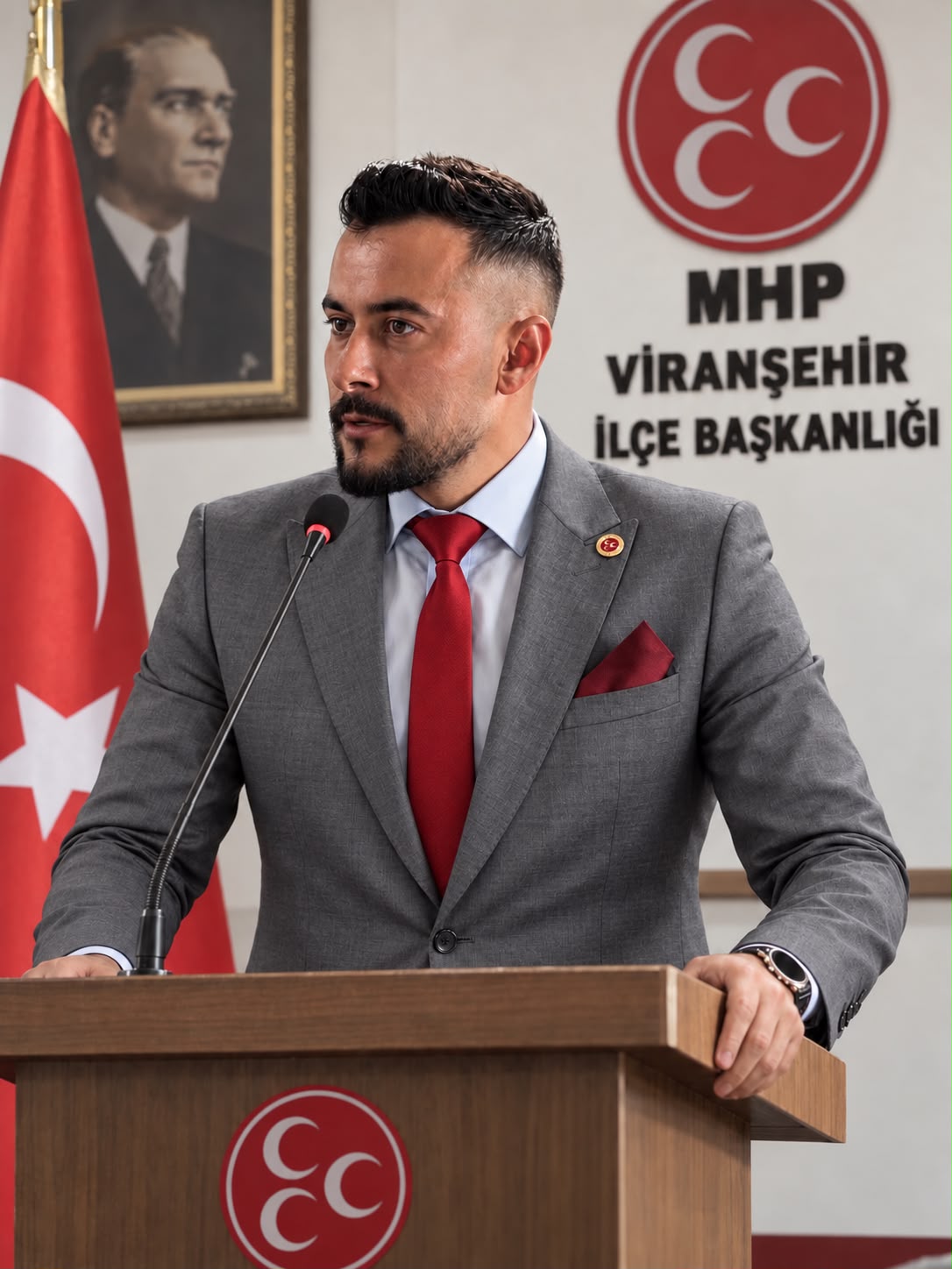 Salih Günhan, MHP Viranşehir İlçe Başkanlığı'nda